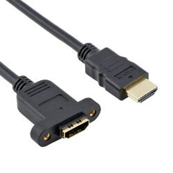 HDMI 2.0 4K Erkek-Dişi Panel Montaj Uzatma Kablosu - 1 Metre