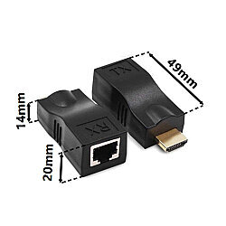 HDMI Extender (RX/TX) via RJ45 CAT5e/CAT6 Cable - 4