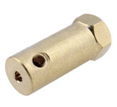 Hex Wheel Coupling Compatible with 6mm Motor Shaft - 1