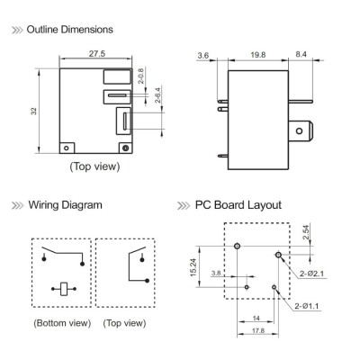 HF2160-1A-12DE 12V 30A Air Conditioning Relay 4-Pin - 3