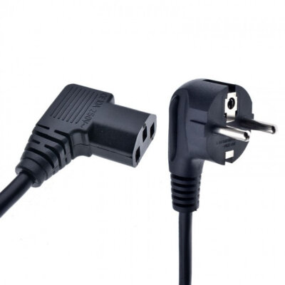 High Quality Power Cable 90 Degrees 1.7 Meters - 3-Way Computer Power Cable - 1