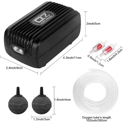 HQ-602 3W 2x2.5L/min Aquarium Air Pump - 2