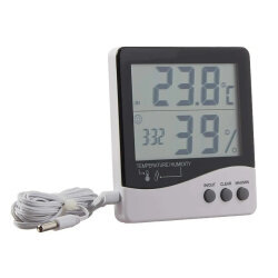 HTC-2 Digital Thermometer with Clock - Temperature and Humidity Meter