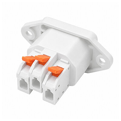 IEC 320 C14 Male Power Socket Quick Connection - White - 2