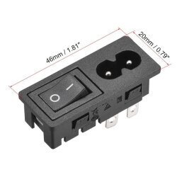 IEC C8 2-Pin Anahtarlı Power Soketi - 3