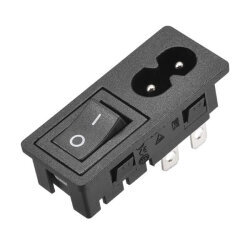 IEC C8 2-Pin Anahtarlı Power Soketi