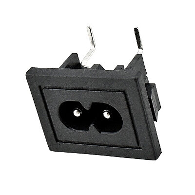 IEC320 C8 2-Pin Male Power Socket 90 Degrees - 1