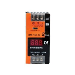 IMR-150-24 - 150W 24VDC 6.25A Rail Mount Power Supply with Mini Display