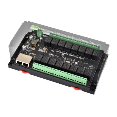 Industrial 16-Channel Modbus RTU Ethernet Relay Module - PoE Ethernet Port - 5