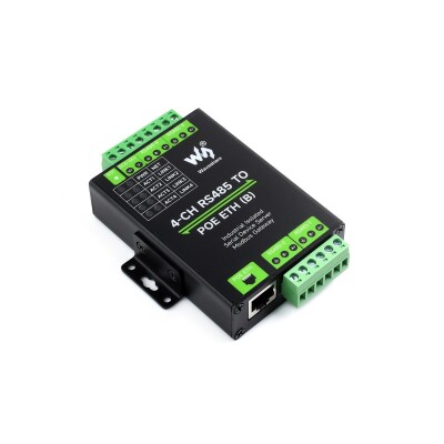 Industrial 4 Channel RS485 - RJ45 Ethernet Module - PoE Ethernet Port (B) - 2