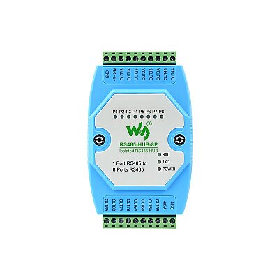 Industrial Isolated 8-Channel DIN-Rail RS485 Hub - 3