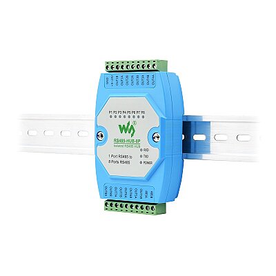 Industrial Isolated 8-Channel DIN-Rail RS485 Hub - 6
