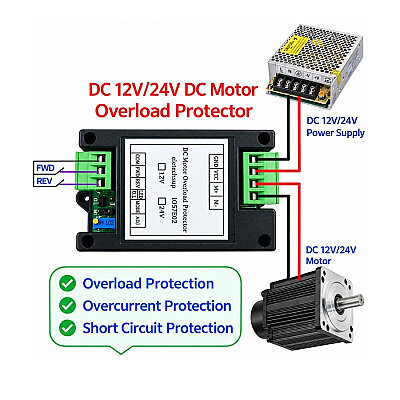 IO57E02 DC 12V 10A Motor Overload, Overcurrent, and Short-Circuit Protector - 2