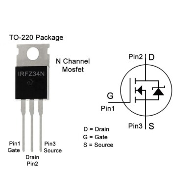 IRFZ34N 55V 29A N-Channel MOSFET - TO220 - 2