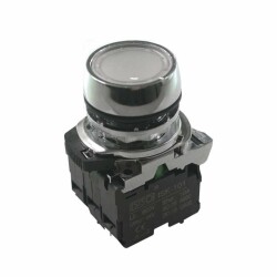 ISM-BW31B5 24V Illuminated Spring Metal Button - White