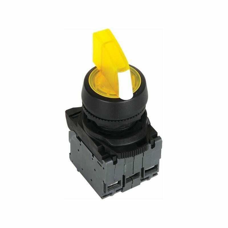 ISP-AK135B5 24V Sarı Işıklı Mandal Buton 1-0-2
