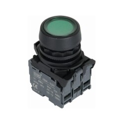 ISP-AW33M5 220V Led Işıklı Yaylı Buton - Yeşil