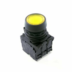 ISP-AW35B5 24V LED Illuminated Spring Button - Yellow