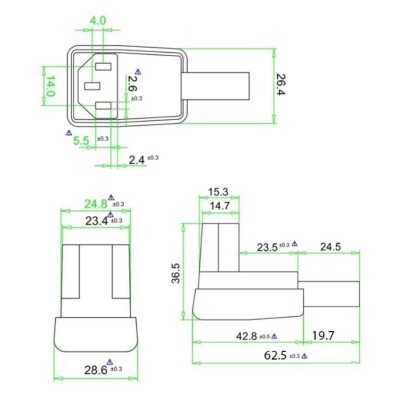 JA-2231-A Triple Female Power Socket Wireable Plug - 3