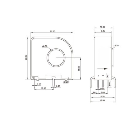JCE25 P/2 25A Hall Akım Sensörü - 3
