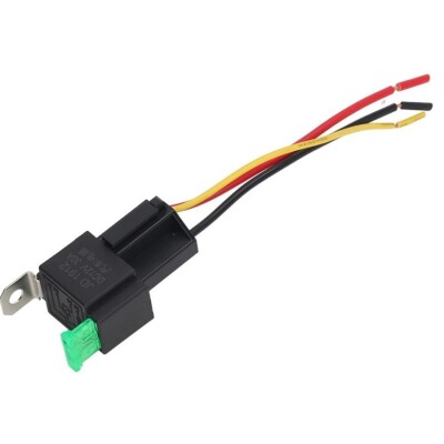 JD1912 12V 30A 4-Pin Otomotiv Rölesi - Kablo Soketli - 1