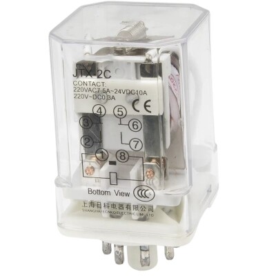 JTX-2C DC 24V 8 Pin 2NO + 2NC Elektromanyetik Röle  - 1