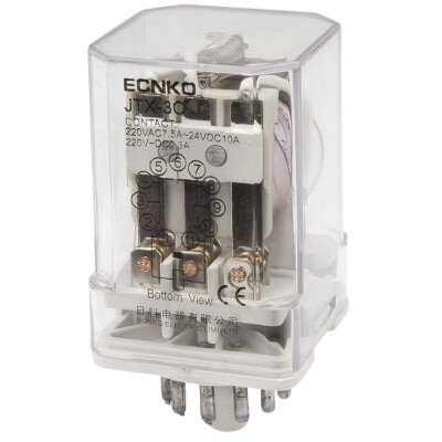 JTX-3C DC 24V 11 Pin 3NO + 3NC Elektromanyetik Röle  - 1