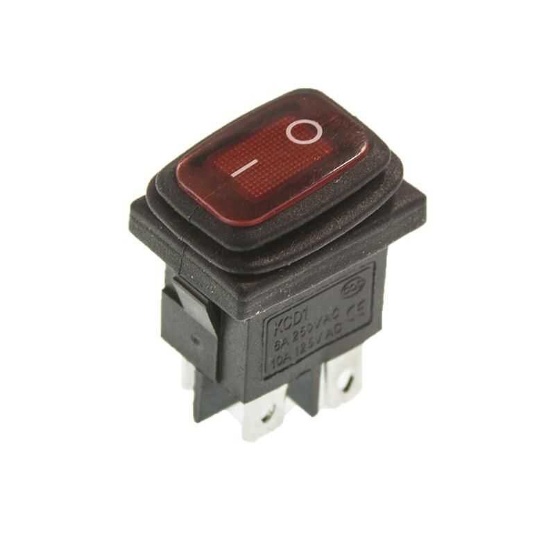KCD1 Su Geçirmez Işıklı ON-OFF Anahtar 4 Pin