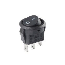 KCD11 3-Pin Mini Round On-Off Switch - Black