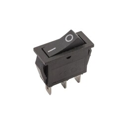 KCD3 Single Narrow 3-Pin On/Off Switch - Black