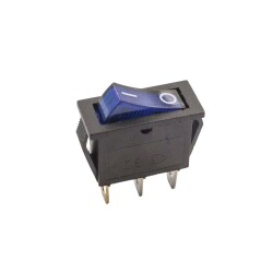 KCD3 Single Narrow Illuminated On/Off Switch - Blue