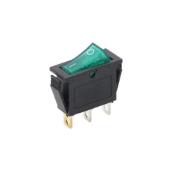 KCD3 Single Narrow Illuminated On/Off Switch - Green