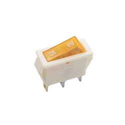 KCD3 Single Narrow Illuminated On/Off Switch - Yellow