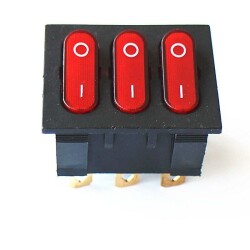 KCD3 Triple Illuminated ON-OFF Switch 9 Pin