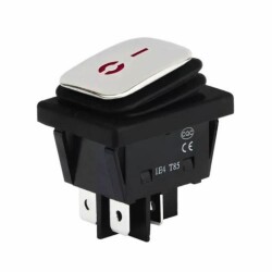 KCD4 Waterproof 20A Illuminated ON-OFF Switch 4 Pin - Red