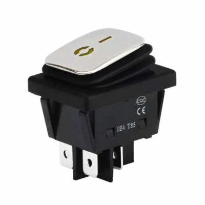 KCD4 Waterproof 20A Illuminated ON-OFF Switch 4 Pin - Yellow - 1