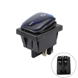 KCD4 Waterproof Blue LED Illuminated ON-OFF Switch 4 Pin