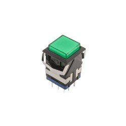 KD2-21 19mm Işıklı Anahtarlı Push Buton - Yeşil - 1