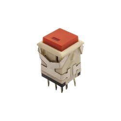 KD2-21 19mm Işıklı Yaylı Push Buton - Kırmızı - 1