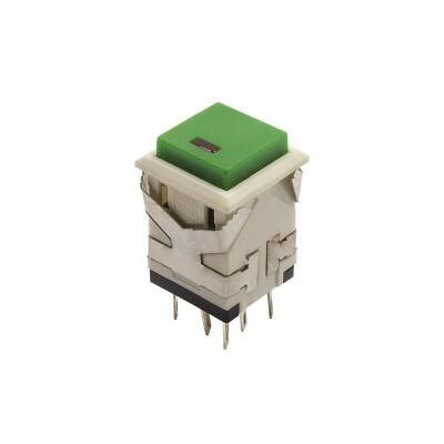 KD2-21 19mm Işıklı Yaylı Push Buton - Yeşil - 1