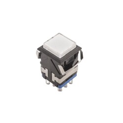 KD2-22 19mm Işıklı Yaylı Push Buton - Beyaz - 1