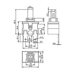 KFC-09C 2-Pin Push Button Switch - Vacuum Cleaner Switch - 3