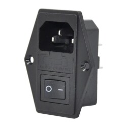 Kulaklı Erkek Power Soketi - Işıksız Anahtarlı