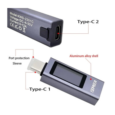KWS-2301C Çok İşlevli USB Dijital Test Cihazı - Voltaj ve Akım Ölçer - 4