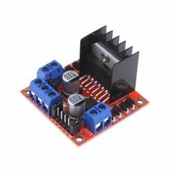 L298N Voltaj Regulatörlü Çift Motor Sürücü Kartı (Kırmızı Pcb)