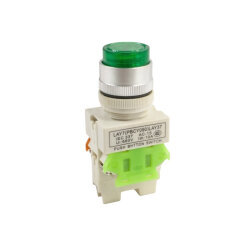 LAY7 (PBCY090) LAY37 1NO+1NC Switched Illuminated Push Button - Green