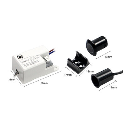 LD-ACCM03T AC 220V Touch Cabinet Lighting Sensor - Black - 3