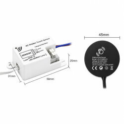 LD-ACGMSS01 AC 220V Hidden Hand Sweep Cabinet Lighting Sensor - Black - 3