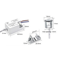 LD-ACRT01 AC 220V PIR Hareket Algılama Dolap Aydınlatma Sensörü - 3