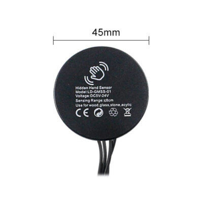 LD-GMSS-01 5-24V 5A Gizli Montajlı Temassız El Algılama Dolap Aydınlatma Sensörü - Siyah - 3